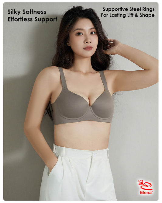 Elena Bra Robot Premium Cup C Berkawat Lunak E 29881 - 34C - 44C - Bra Busa Tipis Cup Besar Kait 4 Full Cup