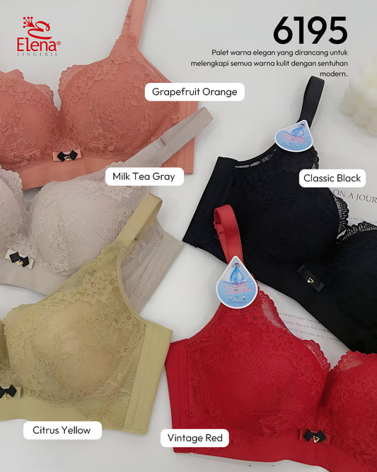 Elena Bra Seamless E 6195 32 - 38A Busa Tipis Full Cup B Kait 4 Bh Wanita