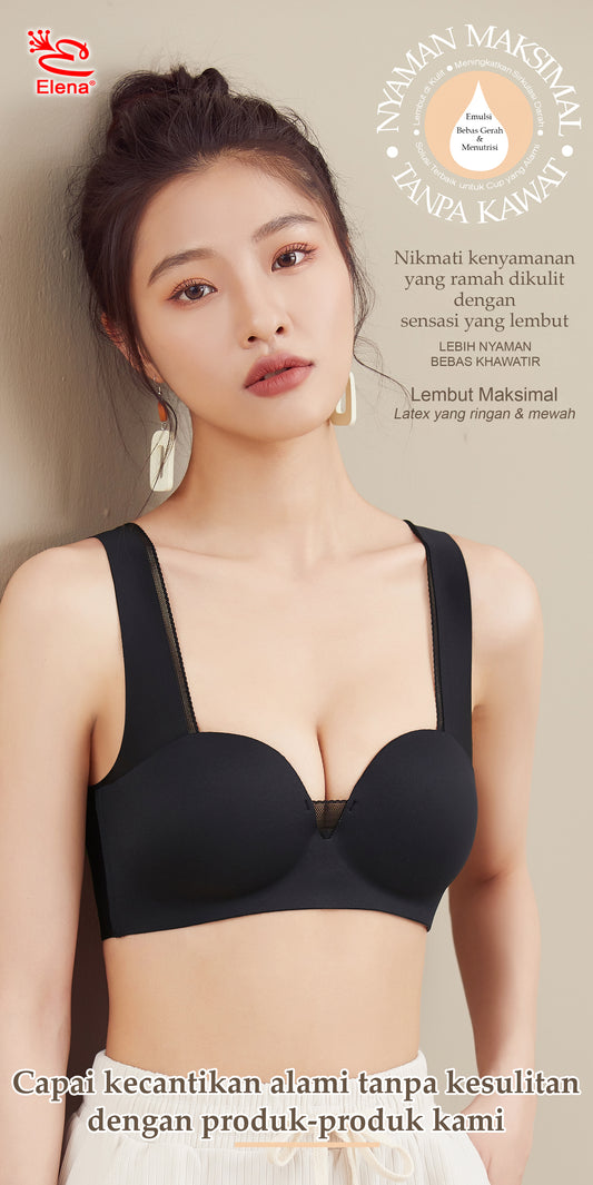 Elena Bra Robot Premium Half Cup B Busa Tebal 2cm E 29213 - 34B - 38B - Bra Seamless Tanpa Kawat Busa Push Up Kait 4 Setengah Cup