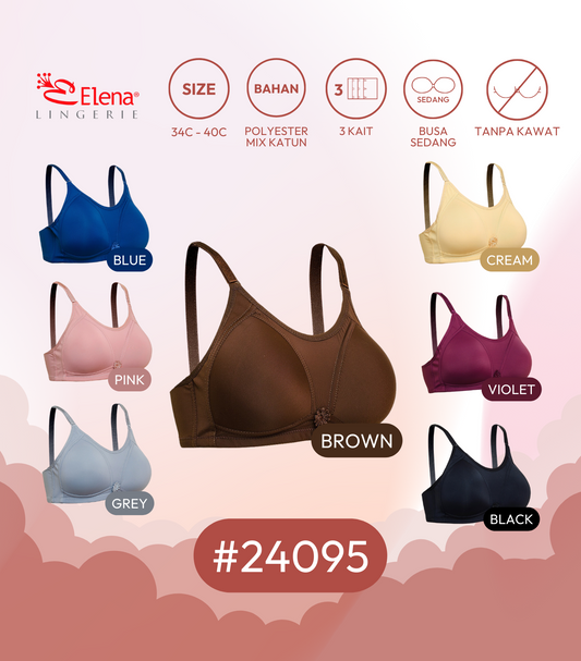 Elena UNWIRE Bra Tanpa kawat 24095 - Size ( 34C - 40C) Pakaian Dalam Wanita BH - Best Seller