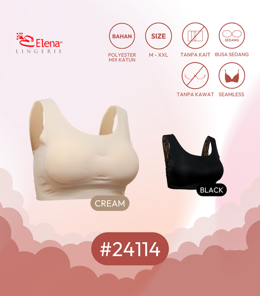 Elena Unwire Bra Yoga Tanpa Kawat Busa Tebal E 24114 - Size M-XXL - Best Seller