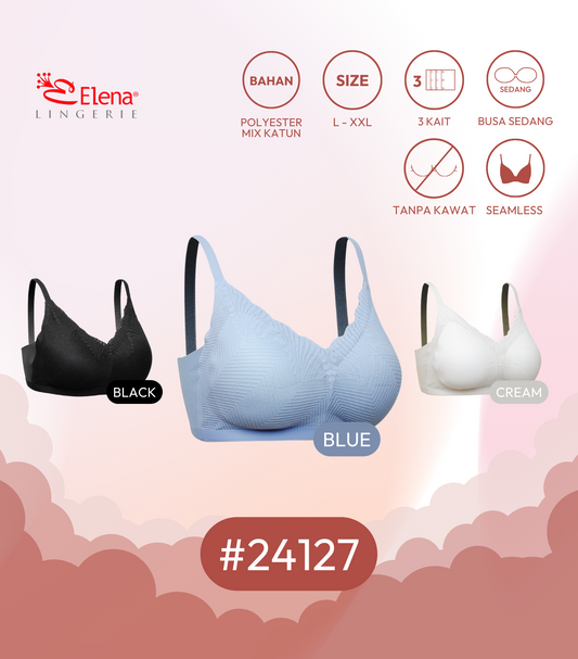 Elena Bra Seamless Cup Sedang Tanpa Kawat E 24127 - Size L - 3L - Pakaian Dalam BH Wanita