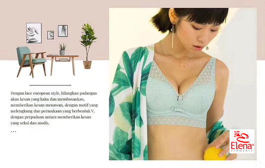 Elena E 2951B Kawat Busa Tipis Full Cup B Kait 3 Bh Wanita 32B - 38B