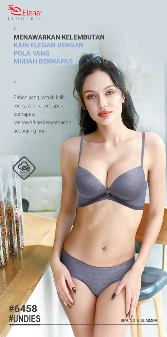 Elena E 296458 Tanpa Kawat Busa Tipis Cup B Kait 3 Bh Wanita 34B - 38B