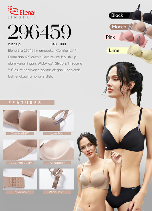 lena Bra Robot Busa Tebal Cup B Medium E 296459 - 34B-38B - Bra Tanpa Kawat Tanpa Jahitan Kait 3 Lembut