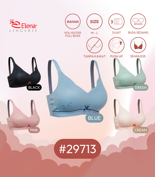 Elena One piece Seamless Push Up Bra E 29713 - Multicolour Size M - 3L - Pakaian Dalam BH Wanita - Best Seller