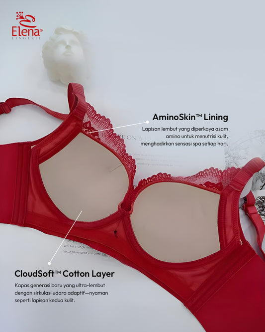 Elena Bra Seamless E 6195 32 - 38A Busa Tipis Full Cup B Kait 4 Bh Wanita