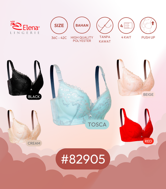 Elena Luxury Bra Cup Besar E 82905 - Multicolour Size 36C-42C - Pakaian Dalam BH Wanita - New Arrivals