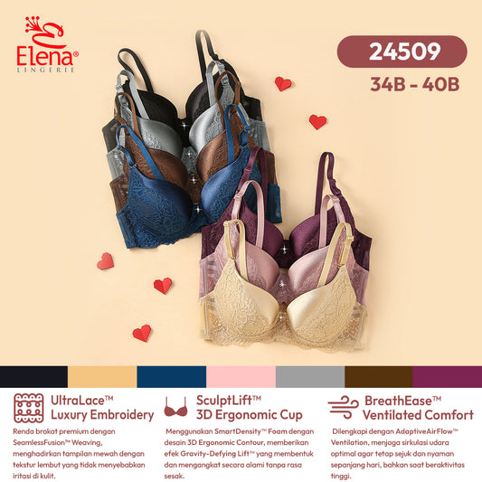 Elena Bra Cup Sedang E 24509 - Size 34B-40B - Pakaian Dalam Wanita BH - Best Seller
